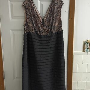 Elegant Black and Nude Dress